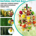 Natural Parrot Chew Toy for Conures, Quaker Parrots, with Seagrass, Corn Cob, and Wooden Beads