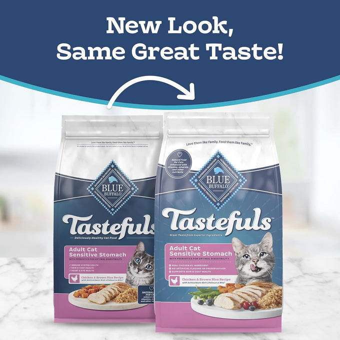 Blue Buffalo 7-lb Chicken Recipe Adult Sensitive Stomach Cat Food, Made in USA with Natural Ingredients