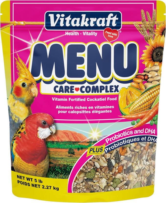 Vitakraft vita smart gourmet cockatiel and lovebird food - 4 pound daily pet bird food with vitamins and minerals