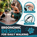 Retractable dog leash for 2 dogs with 360° swivel hook, one-button lock and ergonomic handle