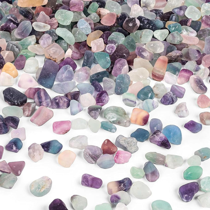 JOHOUSE 0.9-1lb Rose Quartz Chips Pink Crushed Tumbled Stones Decorative Rocks For Aquarium Fish Tank Vase Filler