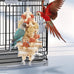 Parrot Chewing Toy 17.5 inches Natural Corn Cob Loofah Slices Rattan Balls Wood Beads
