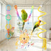 Parakeet Toys Set 8 Pcs Cotton Rope Hanging Swing Colorful Spinning Chewing Standing Perch Parrot Toys Bird Cage Accessories Bird Toy for Lovebird Cockatiel Budgie Finches