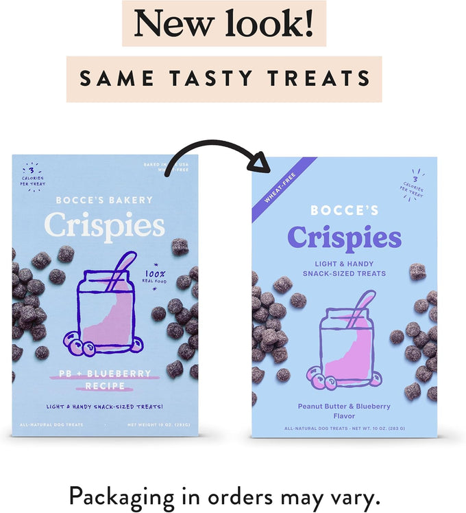 Bocce's Bakery PB + Blueberry Crispies low-calorie, wheat-free dog treats, 10 oz