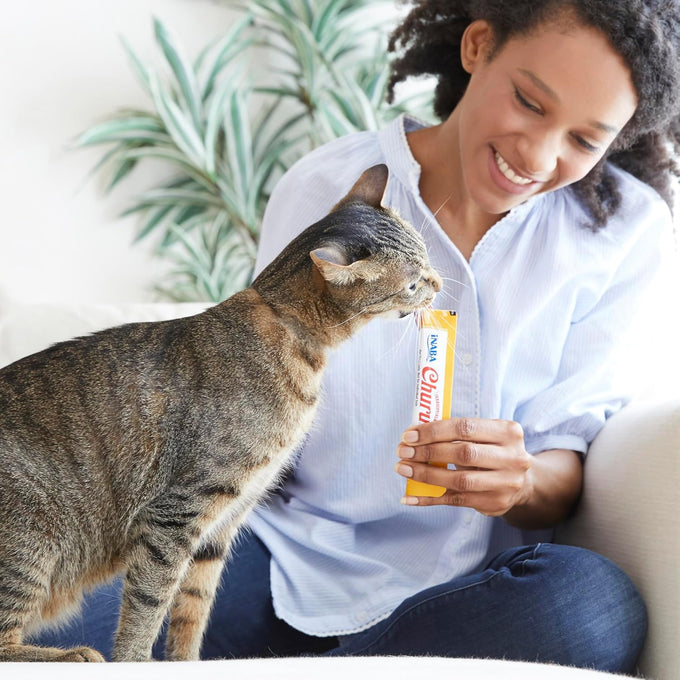 INABA Chicken Variety Box Churu Cat Treats with Green Tea Extract & Taurine, 40 Tubes, 0.5 Ounces Each