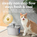 Veken Stainless Steel Cat Water Fountain, 108oz/3.2L Automatic Pet Fountain with 3 Replacement Filters & Silicone Mat, Silver