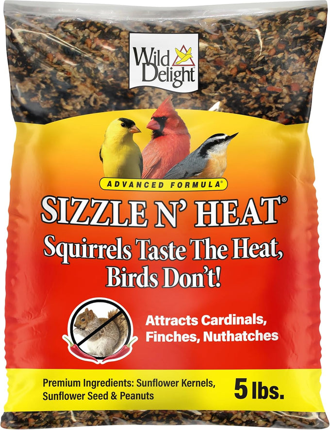 Wild Delight Sizzle N' Heat Bird Food, 5 lb, hot blend, squirrel deterrent, manual power