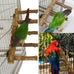 Natural Wooden Bird Ladder for Small Animal Exercise and Chewing Toy, 12.2 inches, Easy Installation