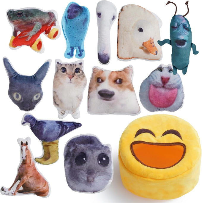 nocciola dog squeaky toys, small plush toys with squeakers, 12 pack for small medium size dogs