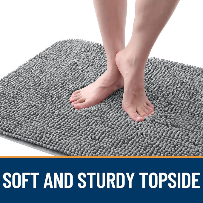olonly dog door mat for muddy paws 30x20 gray washable non-slip chenille entry mat