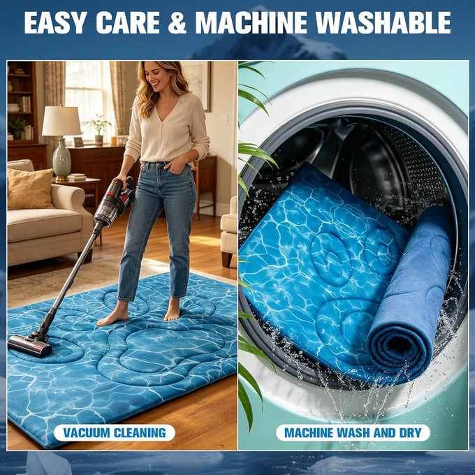 expwlorer dog cooling mat, double-sided foldable pet bed for dogs and cats, blue pad cooling dog blanket