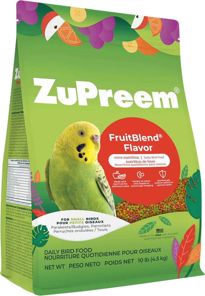 ZuPreem Smart Selects Daily Bird Food for Small Birds, Parakeet, Budgie, Parrotlet, Dove, Made in USA, 2 lb