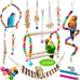 22 Pack Parakeet Cockatiel Toys Set with Safe Bells, Colorful Climbing Ladder, Natural Wood