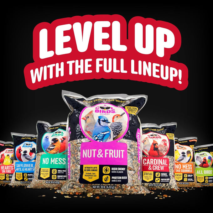 Cool Birds 10 lb Classic Blend Bird Seed with Black Oil Sunflower, White Millet, Safflower, Peanuts & Sunflower Hearts