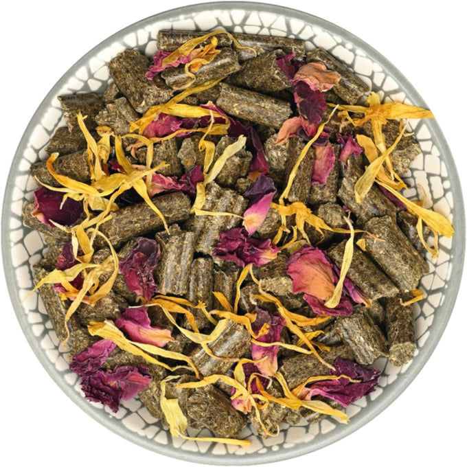 Bunny Nature Rabbit Food Pellets RabbitDream Blossoms, 63 Herbs, Grain Free, Digestive Health, 3.3 lbs