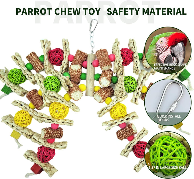 cokliomc natural corncob bird chew toys for small medium macaws african grey parrots
