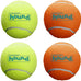 Outward Hound Squeaker Ballz, medium tennis balls, 2.5", 4-pack for dogs under 50 lbs, interactive dog toys