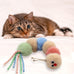 Soft caterpillar kicker for indoor cats, with rattle, ribbon, and catnip, bite resistant, for all ages.