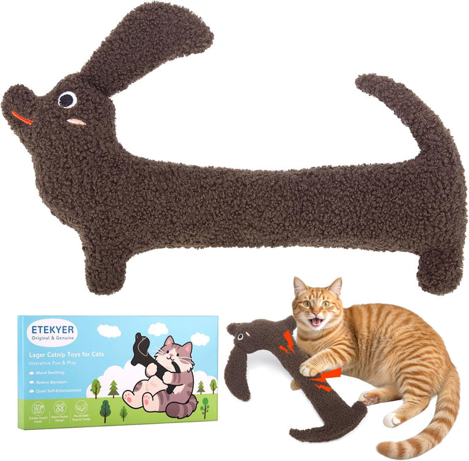 etyker plush catnip toys, 5 pack, indoor kitten kitty toys, interactive veggie shape cat kicker chew toys