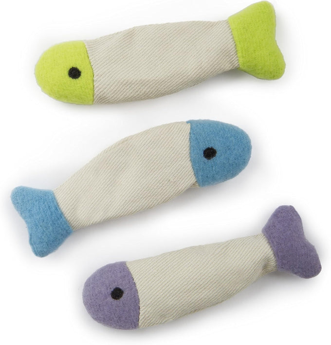 SmartyKat multi-color 3-count Fish Flop crinkle catnip cat toys for solo or interactive play