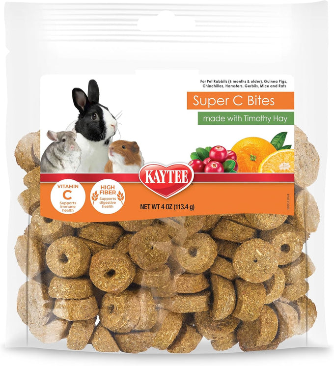 Kaytee super c bites treats for guinea pigs adult rabbits chinchillas cranberry orange 4oz