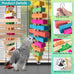 dbness 16.54in large bird toys for parrot, 2pc colorful natural wood block chew toy with bell