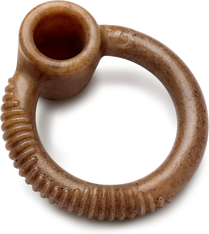 Benebone ring Durable USA made Medium Real Bacon Dog Chew Toy for Aggressive Chewers