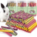 Bissap 36PCS natural timothy hay oat carrot bunny chew toys and treats for rabbits bunnies chinchillas guinea pigs hamsters and small animals