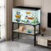 metal aquarium stand 24x12x20.27 inches non-slip foot and wooden shelf for 10-20 gallon fish tank