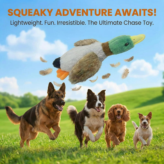 Paw-PERFECT Mallard Duck Squeaky Plush Toy for Small/Medium Size Dogs, Soft Durable Material, Crinkle Wings
