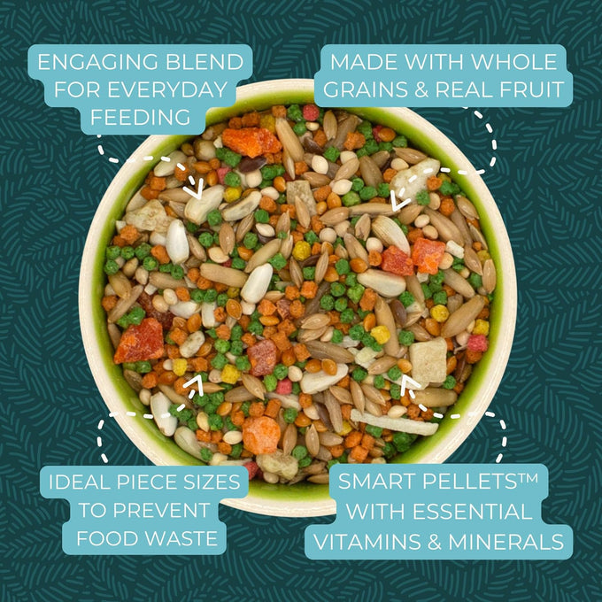 ZuPreem Smart Selects Daily Bird Food for Small Birds, Parakeet, Budgie, Parrotlet, Dove, Made in USA, 2 lb