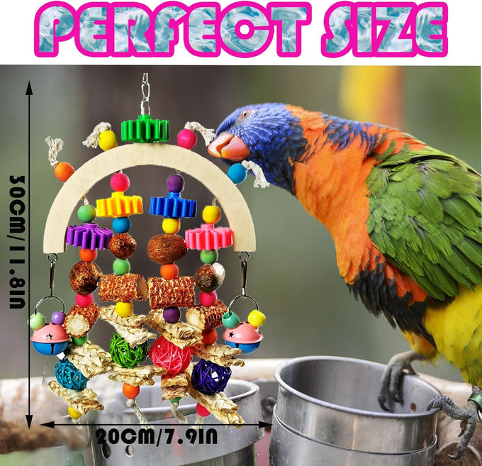 Natural Corncob Wooden Mango Solids Chew Toys for Small & Medium Parrots African Greys Cockatiels Lovebirds Bird Cage Accessories
