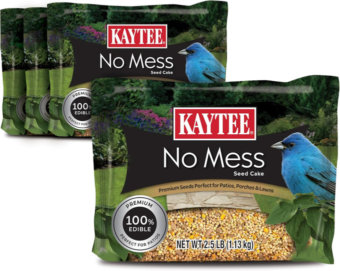 kaytee cardinal seed cake, wild bird food, 1.85 pounds, 4 count, black oil sunflower and safflower seeds