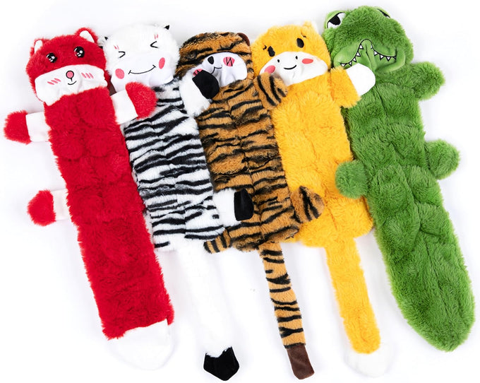 Nocciola Crinkle Plush Dog Toys Set, 5 PCS, Stuffless, Squeaky, No Stuffing, Suitable for Small Medium Large Dogs
