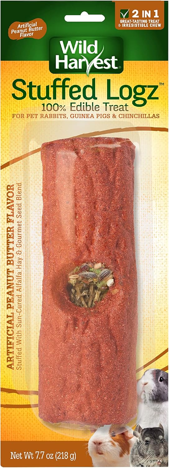 Wild Harvest 1-Count Stuffed Logz Artificial Peanut Butter Flavor for Rabbits Guinea Pigs Chinchillas