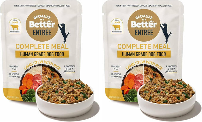 Because It's Better Entrée Variety Pack, 10oz Wet Dog Food