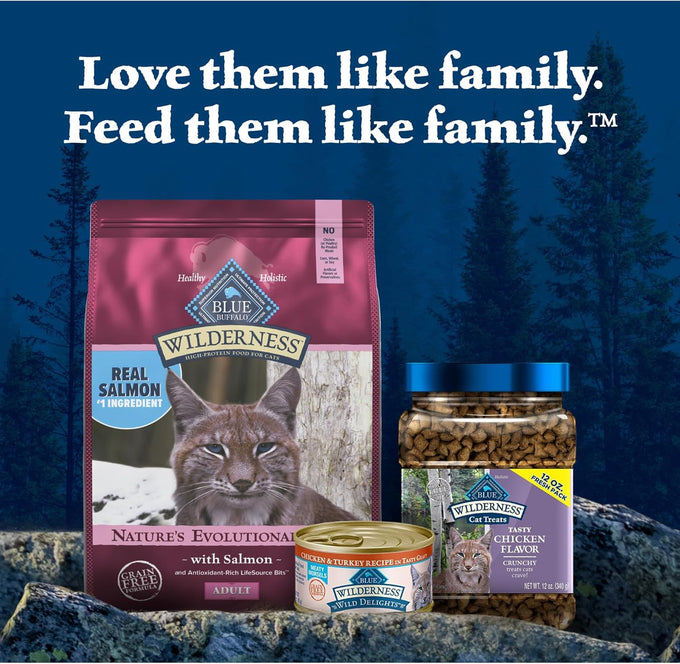 Blue Buffalo Wilderness Salmon Grain Free Dry Adult Cat Food High Protein 11-lb Bag