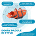 Outward Hound Granby Splash Orange Dog Life Jacket, Medium, High-Visibility, Adjustable Fit, Ripstop Material