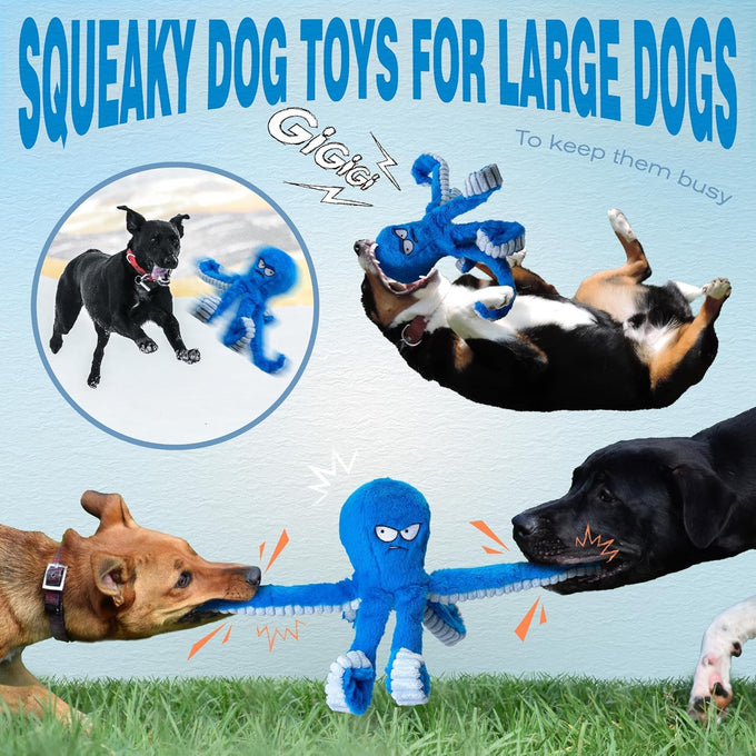 legend sandy blue octopus crinkle squeaky dog toys for large aggressive chewers durable tough