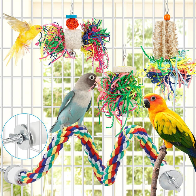 loofah bird shredding toy for parakeet conure cockatiel budgies lovebird parrotlet cage accessories