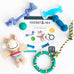 rocket & rex natural rubber and cotton dog chew toy set for small breeds, 6 pack assortment toy bundle