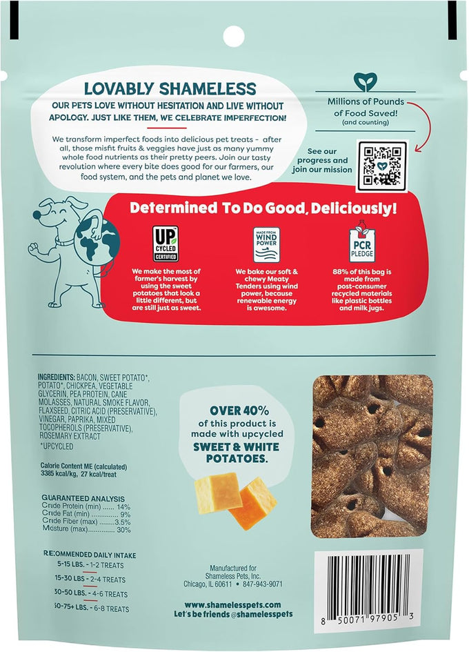 Shameless Pets Soft Dog Treats - Bacon Me Crazy Meaty Tenders, Grain Free, Healthy Treats for Small, Medium & Large Dogs, 8oz