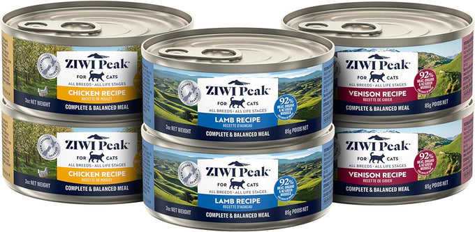 ZIWI Peak Wet Cat Food Variety Pack - 3oz Cans, Beef, Chicken, Lamb, Venison, Grain-Free, No Fillers