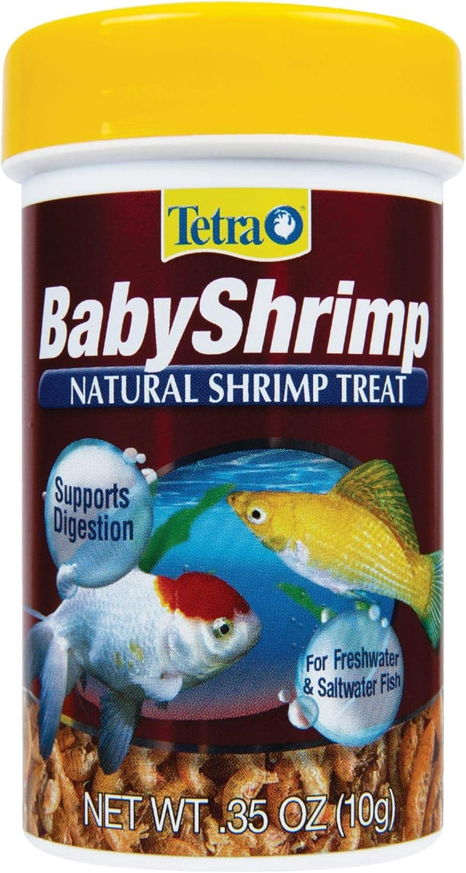 Tetra BabyShrimp 0.35 ounce, Natural Shrimp Treat for Freshwater and Saltwater Aquarium Fish, Digestive Aid and Color Enhancer