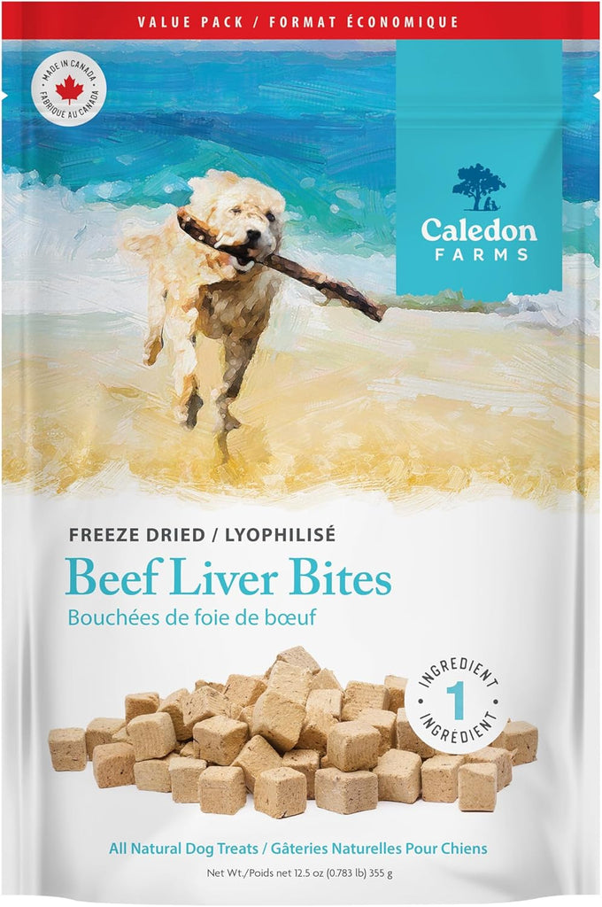 Caledon Farms value pack 100% beef liver freeze-dried dog treats, 12.5 oz, bite-sized