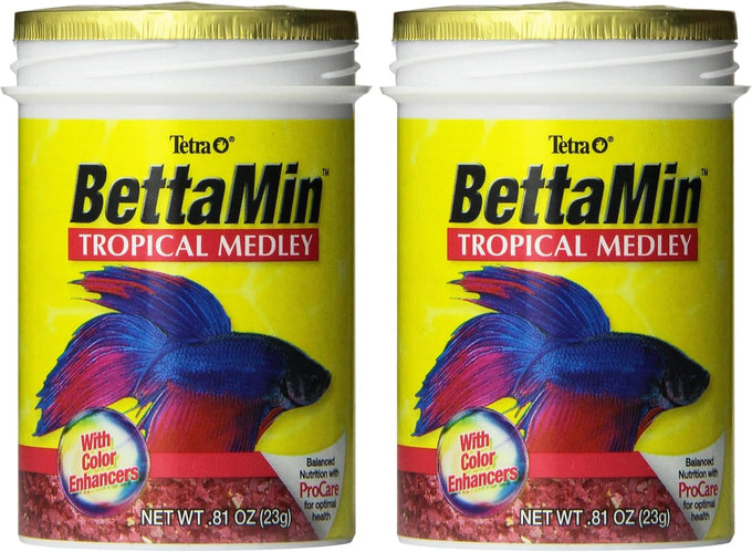 Tetra BettaMin Flakes, nutritionally complete daily diet for Siamese fighting fish, 0.81-Ounce, Blacks & Grays
