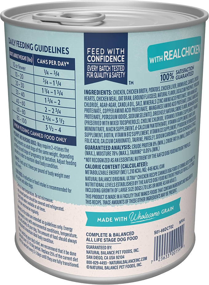 Natural Balance Chicken Formula Wet Dog Food, 13oz (12-Pack)