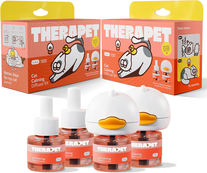 TherapetMD 60-Day Cat Calming Diffuser for Stress and Aggression - Dual-Pheromone Technology - 60-Day Refill Included - 700 sq ft Coverage