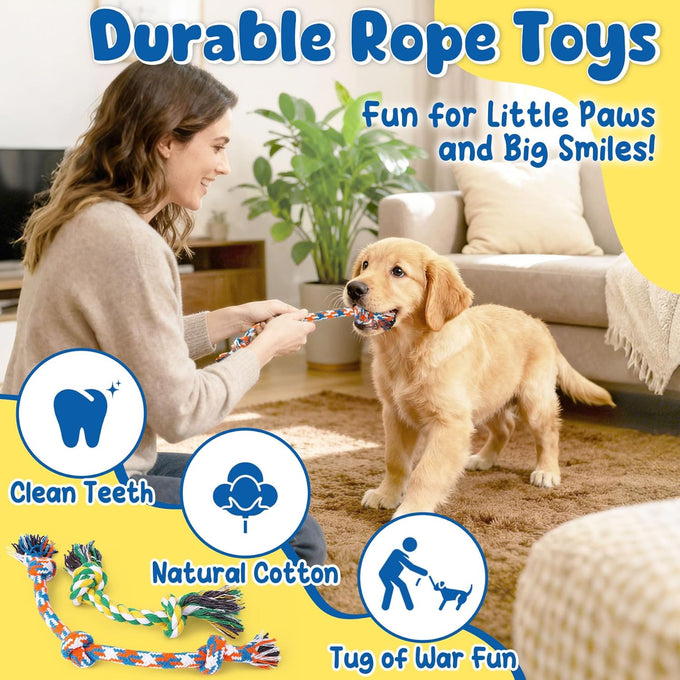kipritii 9-pack interactive puppy dog toys for small dogs - squeaky octopus-shaped toy and chew toys