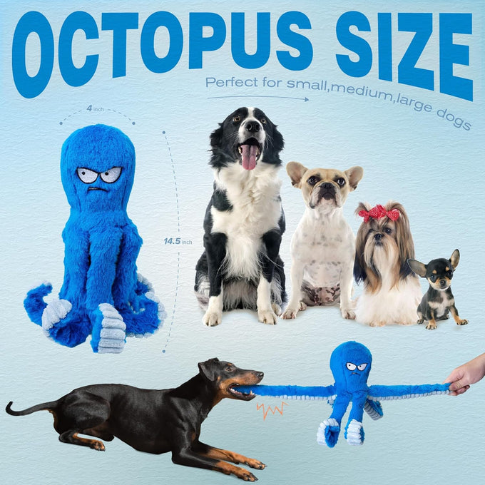 legend sandy blue octopus crinkle squeaky dog toys for large aggressive chewers durable tough